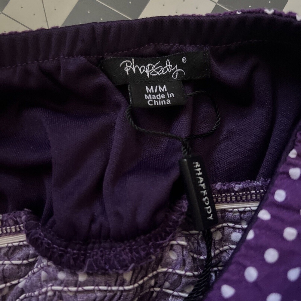 Rhapsody purple polkadot mini sundress M - Picture 5 of 5